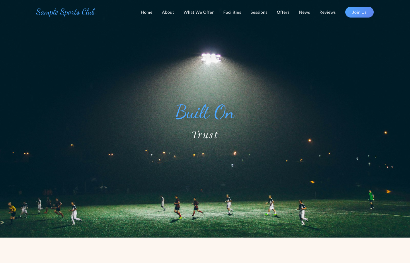 Sports club template demo