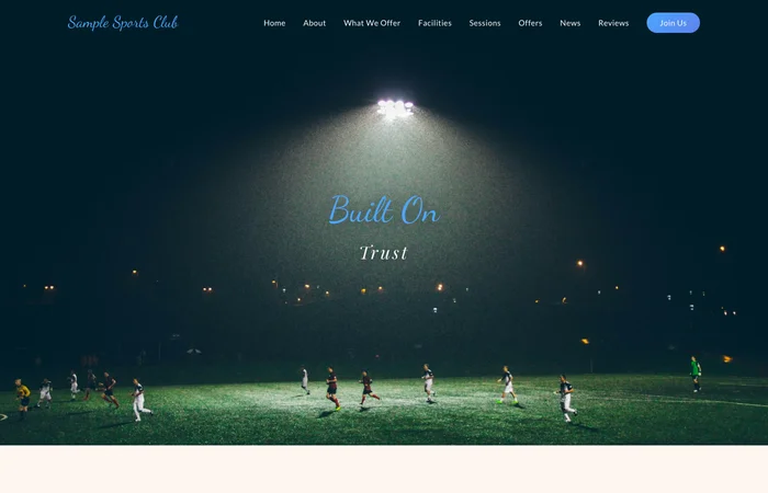 Sports club template demo