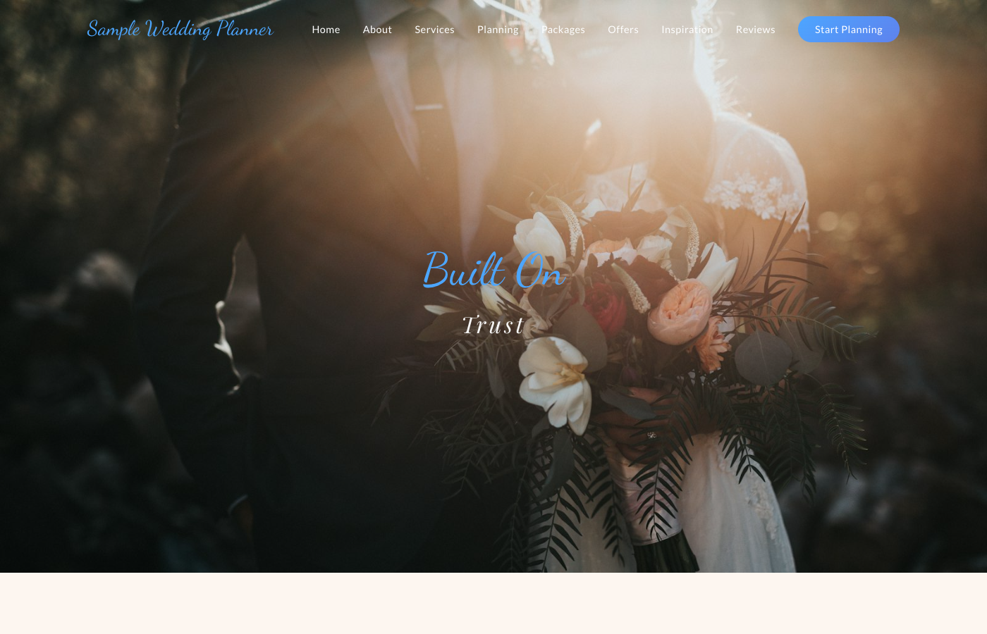 Wedding planner template demo